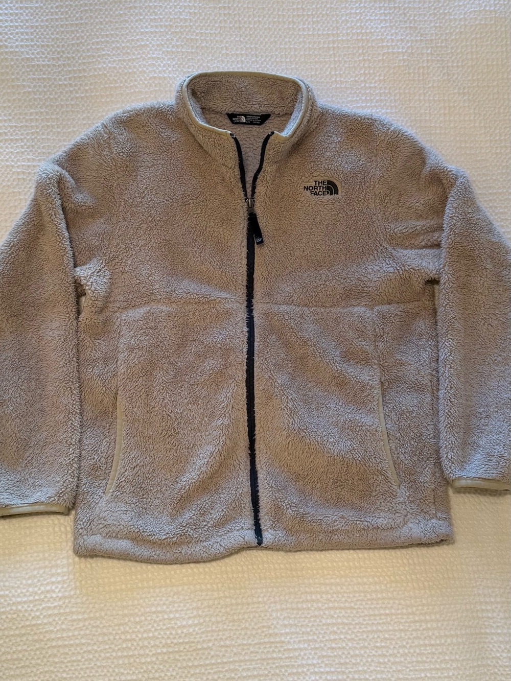 The North Face Kids | Kids Tan Sherpa Fleece Full Zip Jacket | Size = L